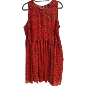 Torrid Vibrant Red Floral Midi Dress
